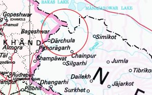 भारतकै तीन नक्सामा कालीको मुहान लिम्पियाधुरा